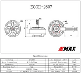 Emax ECO II Series 2807 3-6S 1300KV Brushless Motor for RC Drone FPV Racing