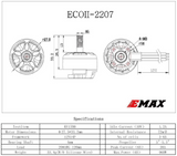 Emax ECO II Series 2207 1700KV Brushless Motor for RC Drone FPV Racing