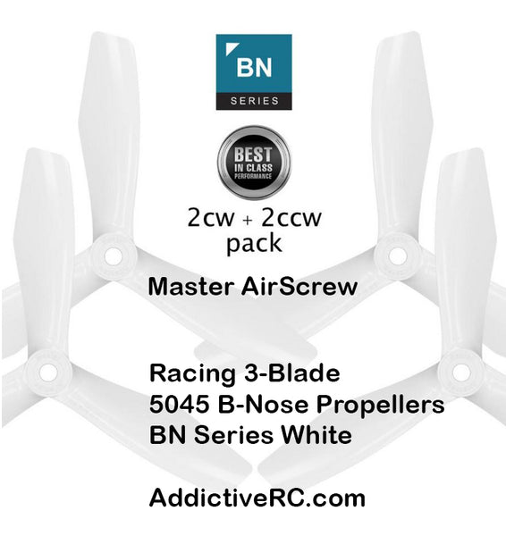 Master AirScrew BN-3 Blade-FPV-5x4.5 Prop Set x4 White