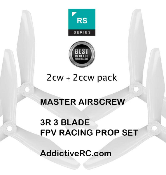 Master AirScrew RS-3 Blade-FPV-5x4.5 Prop Set x 4 White