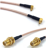 RF RG316 Pigtail SMA Female Antenna Connector to MMCX Male Coaxial Cable Adapter Right Angle (4 inch (10 cm)) 1pcs.
