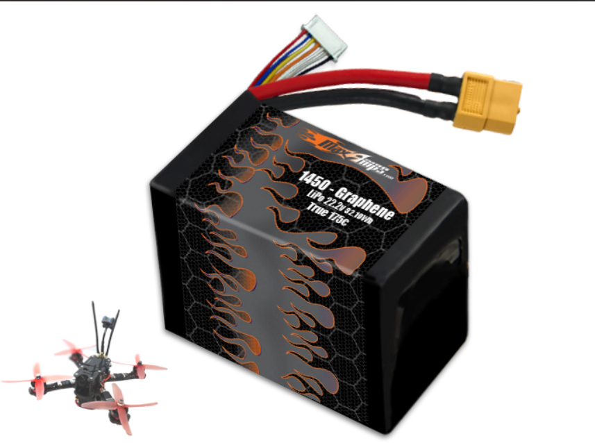 MaxAmps FPV Race Graphene LiPo 1450 6S 22.2v Battery Pack