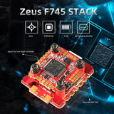 HGLRC ZeusF745 STACK FPV Racing Drone 3-6S F7 Flight Controller 45A BL32 4in1 ESC Heat Sink Compass Port