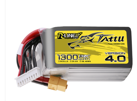 Tattu 1300mAh 8S 130C 29.6V R-Line Version 4.0 Lipo Battery Pack With XT60 Plug