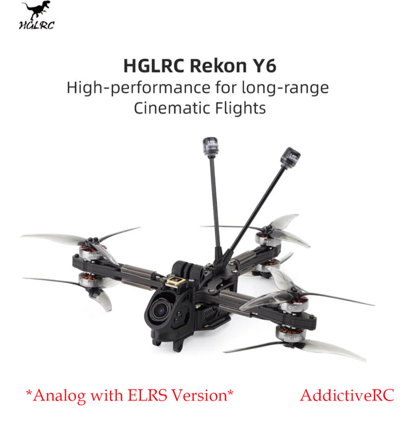 Rekon Y6 5-inch Long-Range FPV Analog ELRS  BNF Drone