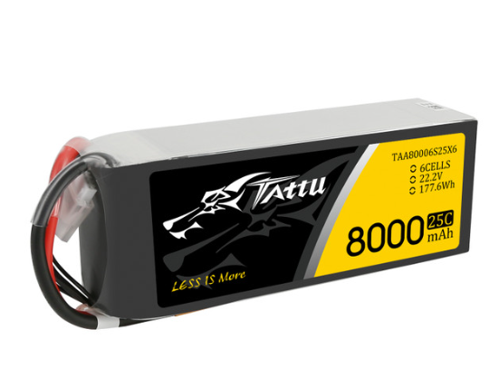 Tattu G-tech 6S 8000mAh 25C 22.2V Lipo Battery Pack with XT60 Plug