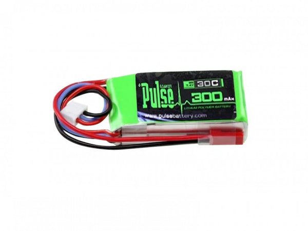 Pulse 300mAh 2S 7.4V 30C LiPo Battery - with red JST RCY Connector