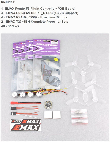 EMAX 1104 Micro Brushless Power System Combo 1(Motor+Prop set+FC+ESC)