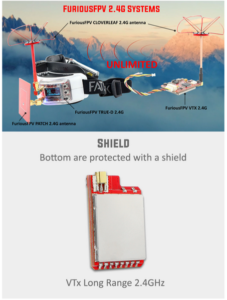 Furiousfpv vtx stealth long range 2024 2.4 ghz