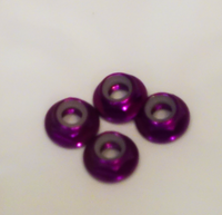 M5 Lock Nuts CW Flanged Nylon Insert Aluminum Alloy Self-Locking Nuts Purple (4pcs.)