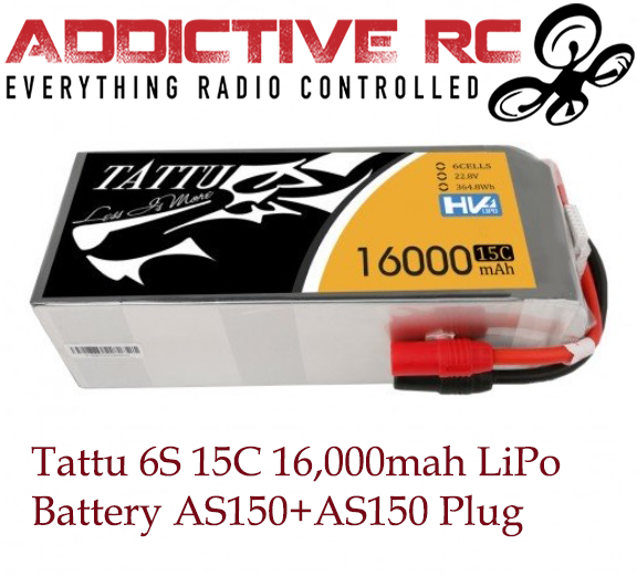 Tattu 22.8V 15C 6S 16000mAh LiPo Battery with AS150+AS150 Plug for UAV